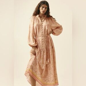 H&M Oversized Viscose-Blend Dress (Powder pink/Paisley pattern) Sz M. NWT